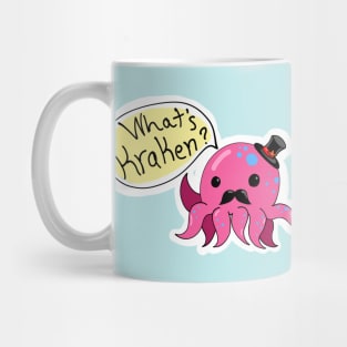 Pink Octopus with a Hat What's Kraken? Mug